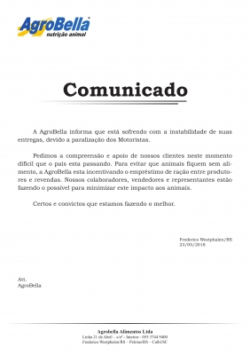 Comunicado AgroBella